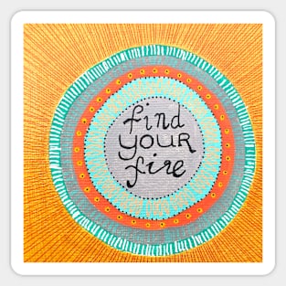 Find your Fire Yogi Mandala Sticker